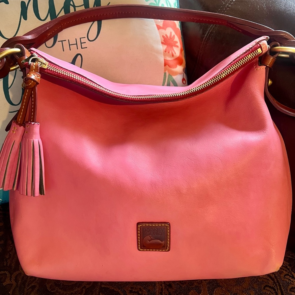 SOLD:Dooney and Bourke Florentine Twist Hobo in Bubblegum